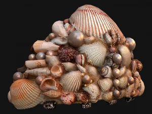 Crown Seashell Tiara Sea Princess Ocean Queen Headdress 3D Model