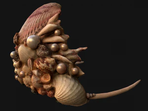 Crown Seashell Tiara Sea Princess Ocean Queen Headdress 3D Model