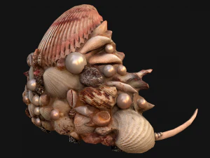 Crown Seashell Tiara Sea Princess Ocean Queen Headdress 3D Model