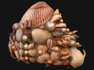 Crown Seashell Tiara Sea Princess Ocean Queen Headdress 3D Model