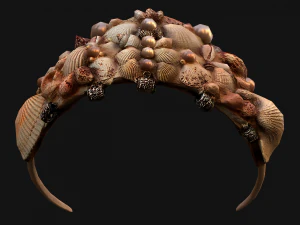 Crown Seashell Tiara Sea Princess Ocean Queen Headdress 3D Model