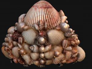 Barbie Crown Seashell Tiara Modello 3D