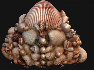Crown Seashell Tiara Sea Princess Ocean Queen Headdress 3D Model