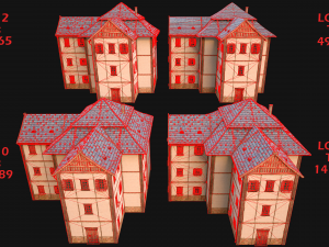 Medieval 3-Storey Town House 3D Model