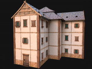 Medieval 3-Storey Town House 3D Model
