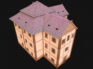 Medieval 3-Storey Town House 3D Model