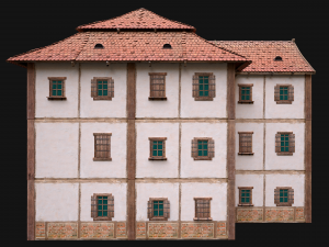 Medieval 3-Storey Town House 3D Model