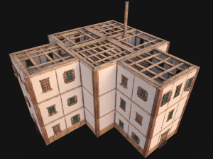 Medieval 3-Storey Town House 3D Model