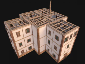 Medieval 3-Storey Town House 3D Model