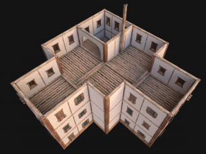 Medieval 3-Storey Town House 3D Model