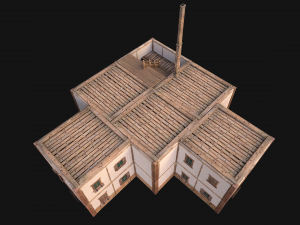 Medieval 3-Storey Town House 3D Model