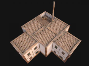 Medieval 3-Storey Town House 3D Model