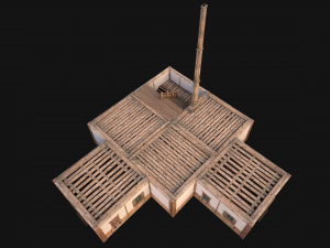 Medieval 3-Storey Town House 3D Model
