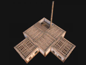 Medieval 3-Storey Town House 3D Model