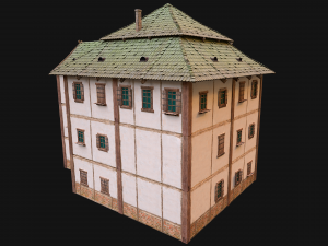 Medieval 3-Storey Town House 3D Model