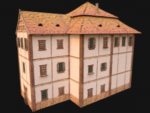 Medieval 3-Storey Town House 3D Model