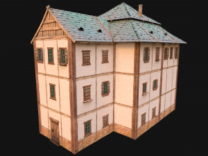 Medieval 3-Storey Town House 3D Model