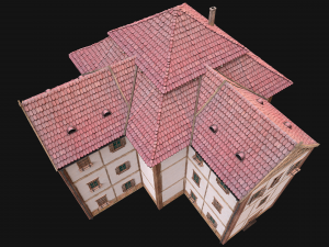 Medieval 3-Storey Town House 3D Model