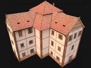 Medieval 3-Storey Town House 3D Model