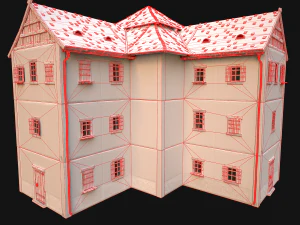 Medieval 3-Storey Town House 3D Model