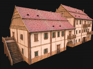 Medieval European Brick House Modelo 3D