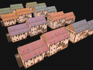 Medieval European Brick House 3D Model