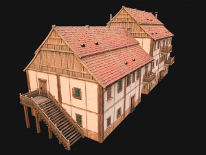 Medieval European Brick House 3D Model