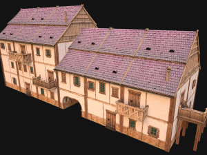 Medieval European Brick House 3D Model