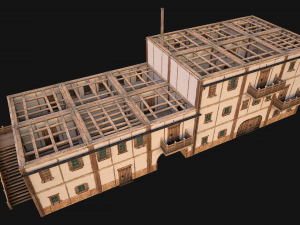 Medieval European Brick House 3D Model