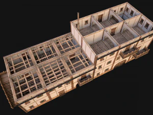 Medieval European Brick House 3D Model