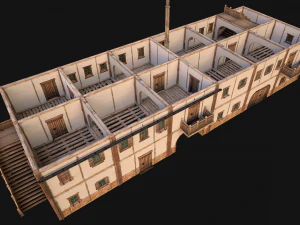 Medieval European Brick House 3D Model