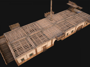 Medieval European Brick House 3D Model