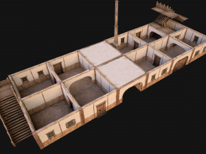 Medieval European Brick House 3D Model