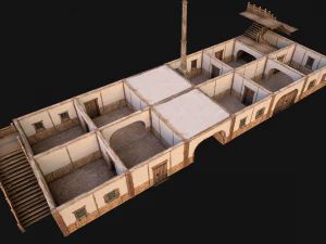 Medieval European Brick House 3D Model