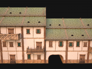 Medieval European Brick House 3D Model