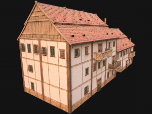 Medieval European Brick House 3D Model