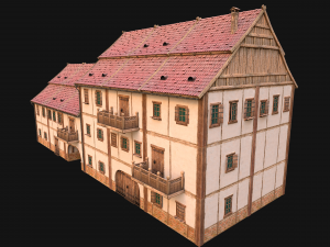 Medieval European Brick House 3D Model