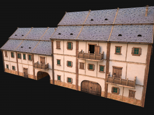 Medieval European Brick House 3D Model