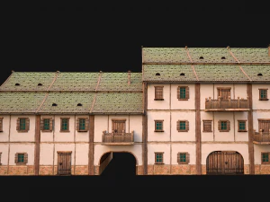 Medieval European Brick House 3D Model