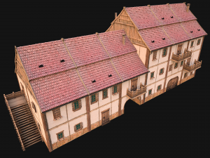 Medieval European Brick House 3D Model