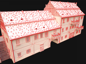 Medieval European Brick House 3D Model