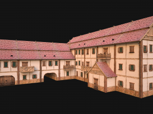 Medieval Large Town House 3 Floors Modelo 3D