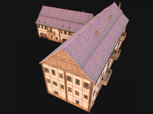 Medieval Large Town House 3 Floors 3D Model