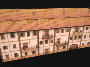 Medieval Large Town House 3 Floors 3D Model