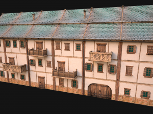 Medieval Large Town House 3 Floors Modelo 3D