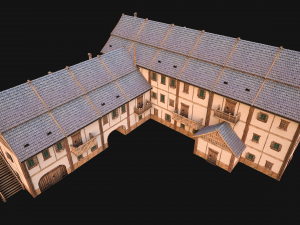 Medieval Large Town House 3 Floors Modelo 3D