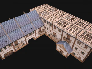 Medieval Large Town House 3 Floors 3D Model