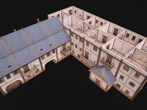 Medieval Large Town House 3 Floors 3D Model