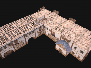 Medieval Large Town House 3 Floors Modelo 3D
