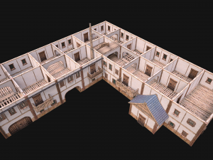 Medieval Large Town House 3 Floors Modelo 3D